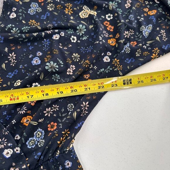 H&M Floral Midi Dress Large Elastic Waist Lightweight Romantic Boho Whimsigoth a - Picture 3 of 11